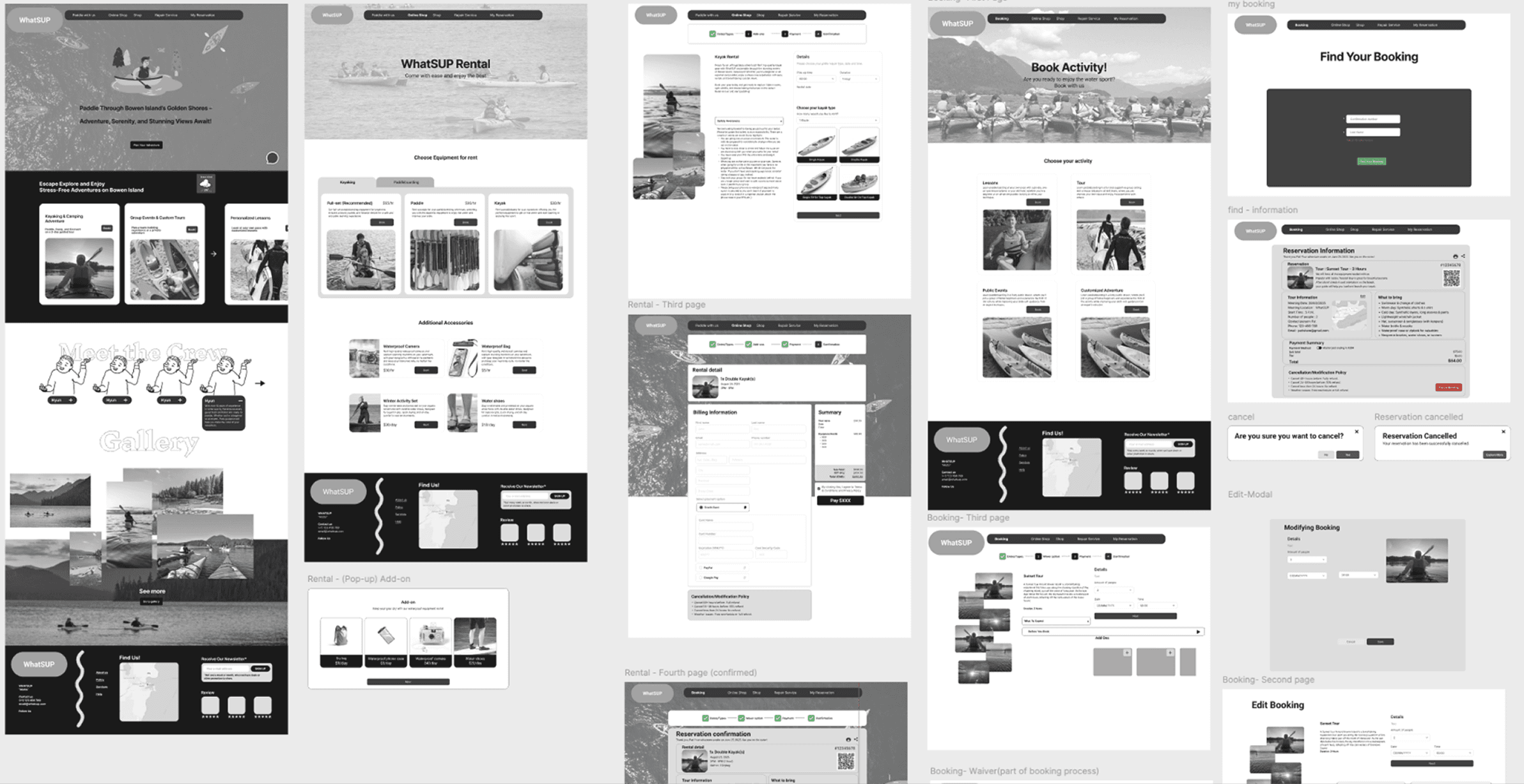 Low-fidelity wireframes